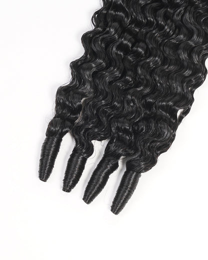 Arabella 12A Jerry Curly with Burmese Curly 3 Bundles Human Hair Weft Natural Color Unprocessed Virgin Hair Weave