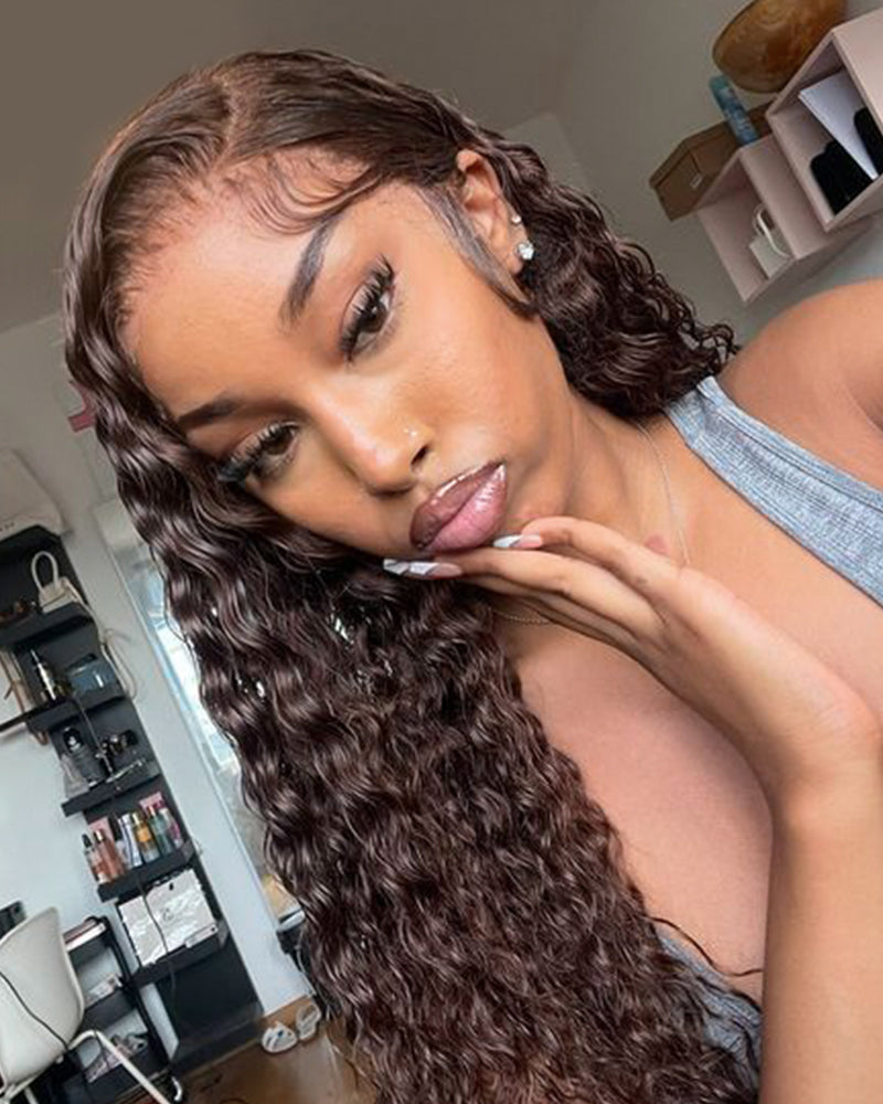 Arabella 12A Jerry Curly with Burmese Curly 3 Bundles Human Hair Weft Chocolate Brown Color Unprocessed Virgin Hair Weave