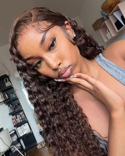 Arabella 12A Jerry Curly with Burmese Curly 3 Bundles Human Hair Weft Chocolate Brown Color Unprocessed Virgin Hair Weave