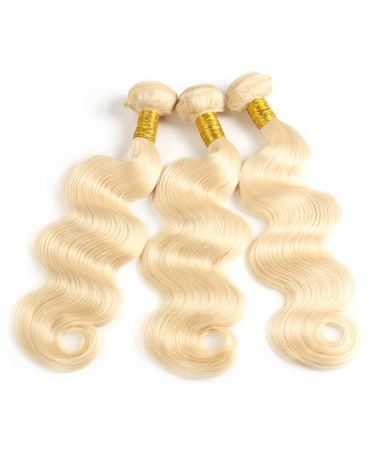 {12A 3Pcs} 613 Blond Body Wave/Straight Virgin Human Hair Weft 3pcs/pack Human Virgin Hair Extensions