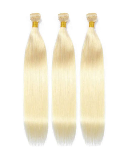 {12A 3Pcs} 613 Blond Body Wave/Straight Virgin Human Hair Weft 3pcs/pack Human Virgin Hair Extensions