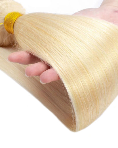 {12A 3Pcs} 613 Blond Body Wave/Straight Virgin Human Hair Weft 3pcs/pack Human Virgin Hair Extensions