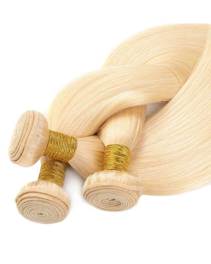 {12A 3Pcs} 613 Blond Body Wave/Straight Virgin Human Hair Weft 3pcs/pack Human Virgin Hair Extensions