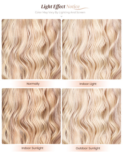 Arabella 13x6 Three-Go™ Glueless Blonde Highlight Loose  Body Wave/Silky Straight Wig With Drawstring For Beginner