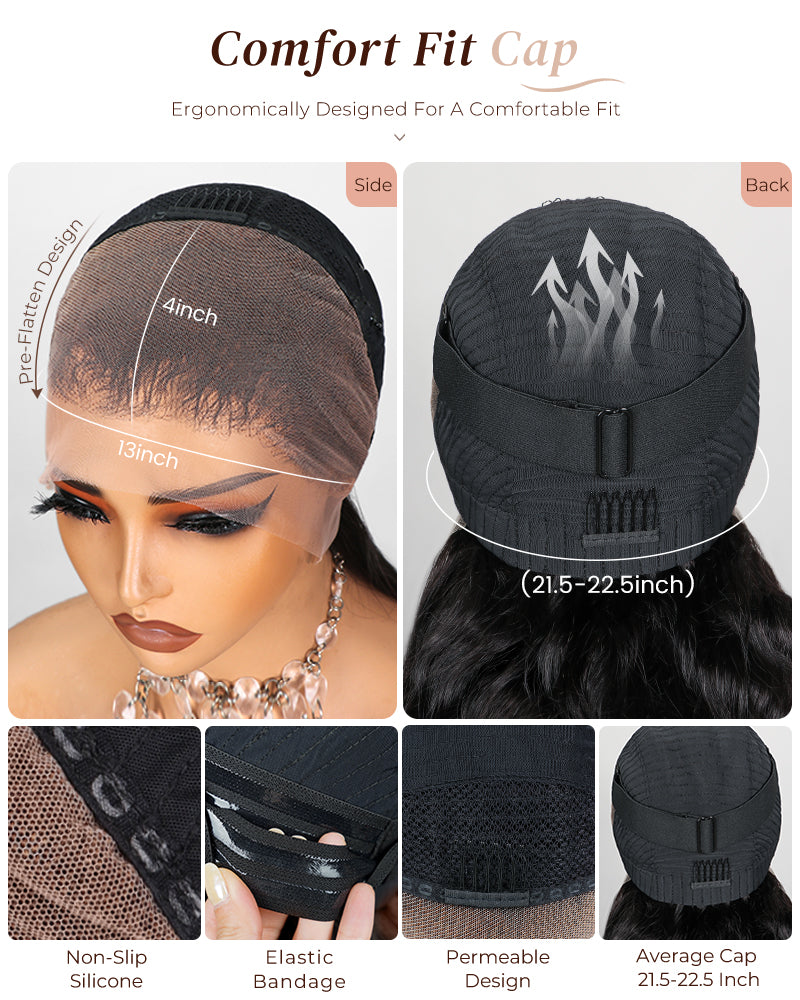 Arabella 13x4 Frontal Lace Straight Bob Wig Invisible Knots Natural Black Realistic Hairline