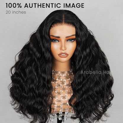 【Limited Design】Glueless 6x5 Pre-Cut Lace Ocean Wave Wig Natural Black Pre-Bleached Knots Easy-Wear Human Hair Wigs