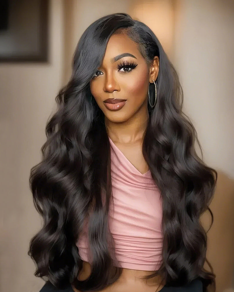 【30&quot; Super Sale】Minimalist Series Glueless 6x5 Pre-Cut Lace Natural Black and Dark Brown Colored Body Wave/Straight Human Hair Wigs