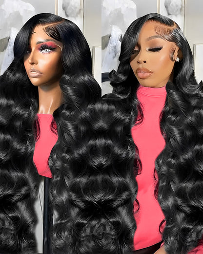 【30&quot; Super Sale】Minimalist Series Glueless 13x4 Lace Front Black and Brown Colored Pre-Bleached Knots Body Wave/Straight Human Hair Wigs