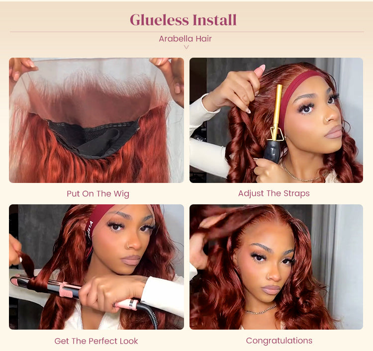 Steps to Install Reddish Brown Wig