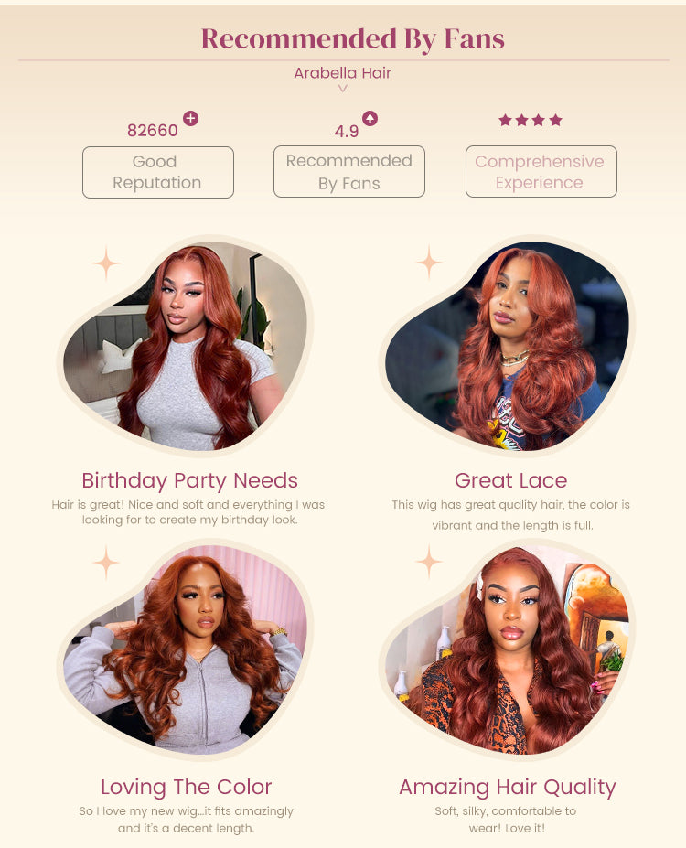 Poster Showing Advantages of Reddish Brown Wig
