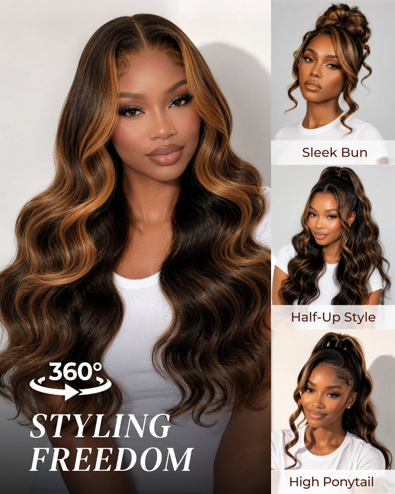 360_lace_wig_styling_freedom_glueless_Auburn_highlights_on_black_hair_F360