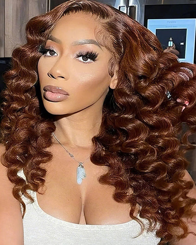 13x4 Breathable Cap Lace Frontal Wig | Loose Wave Ear-to-ear Glueless Lace Pre-Bleached Knots Human Hair