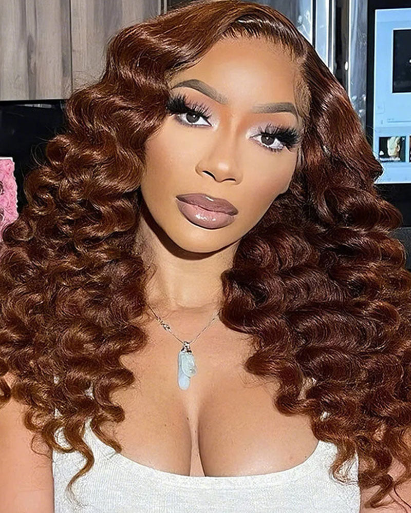 13x4 Breathable Cap Lace Frontal Wig | Loose Wave Ear-to-ear Glueless Lace Pre-Bleached Knots Human Hair