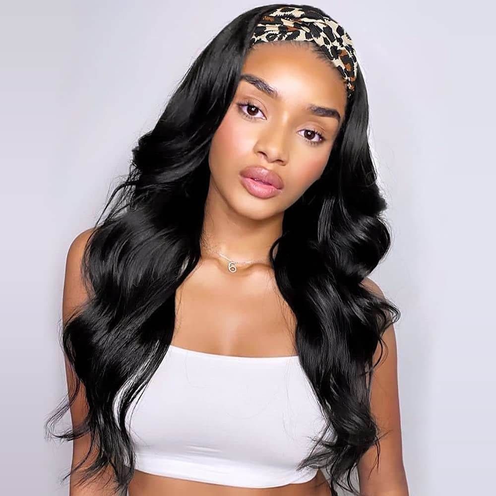 【Super Sale】Headband Easy Wear Glueless Wig for Beginners - Natural Black Human Hair Protective Style