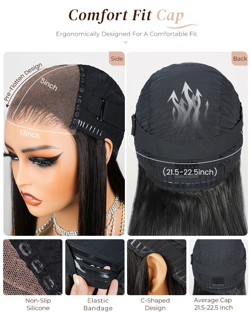 Arabella 6x5 invisible knots Glueless Chocolate Brown Straight Bob Wig Pre-cut Lace Beginner Friendly