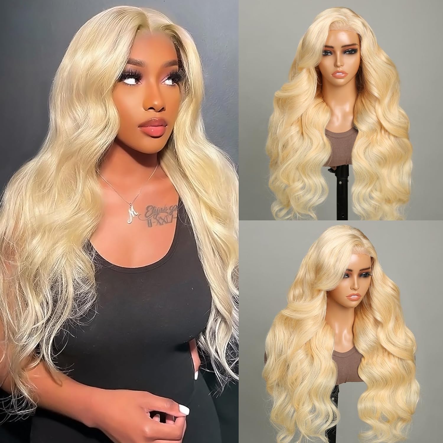 Easily Redyed 613 Silky Straight 6x5 Closure Lace Glueless Mid Part Long Wig 100% Virgin Human Hair