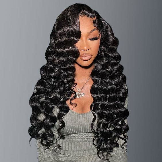 HD Lace 15A Grade Double Drawn Loose Wave Human Hair Lace Front Wig Free Part