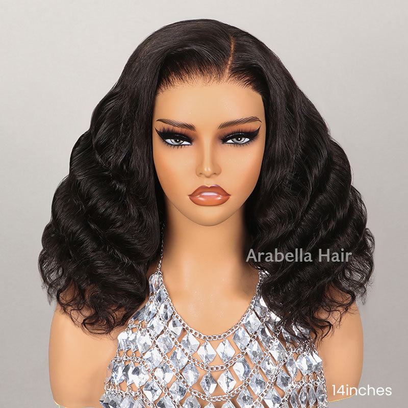 Loose Wave Bob Style Pre-Cut 6x5/13x4 Lace Easy-Wear Natural Black Human Hair Wigs