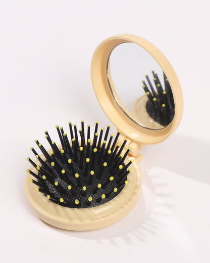 Arabella Folding Travel Hair Brush with Mirror