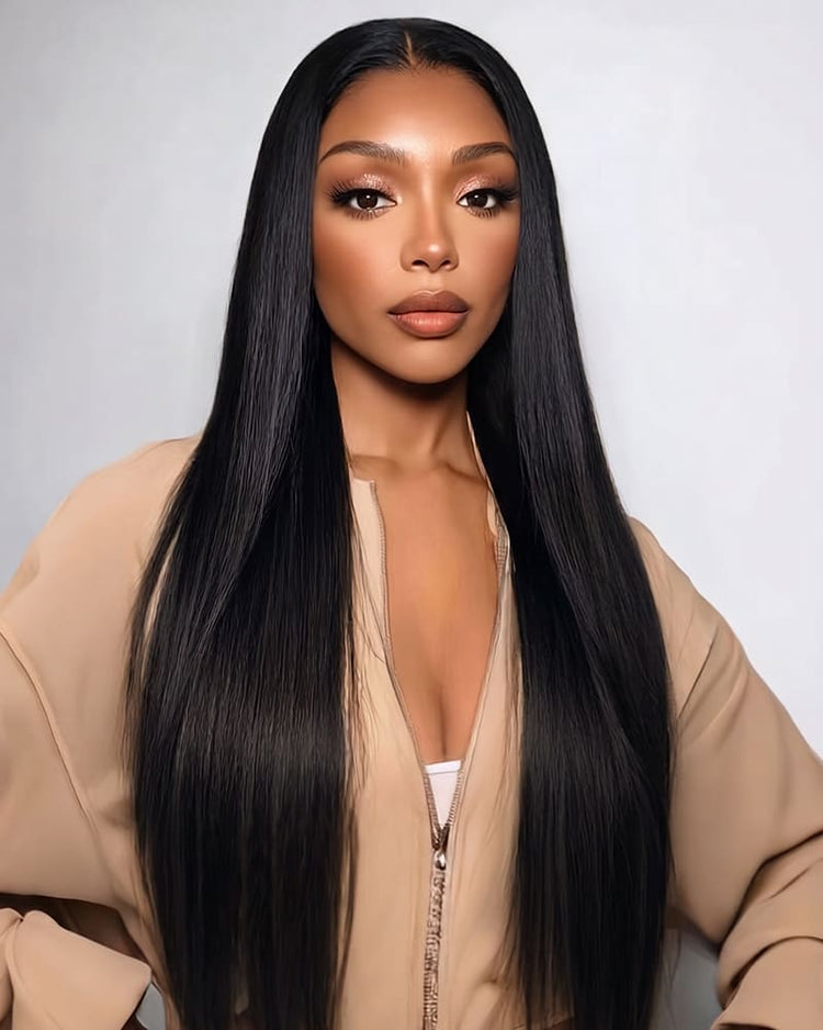 Arabella Zerowear™ 13x6 HD Lace Glueless Wig Silky Straight With Drawstring Natural Black 100% Human Hair Wig