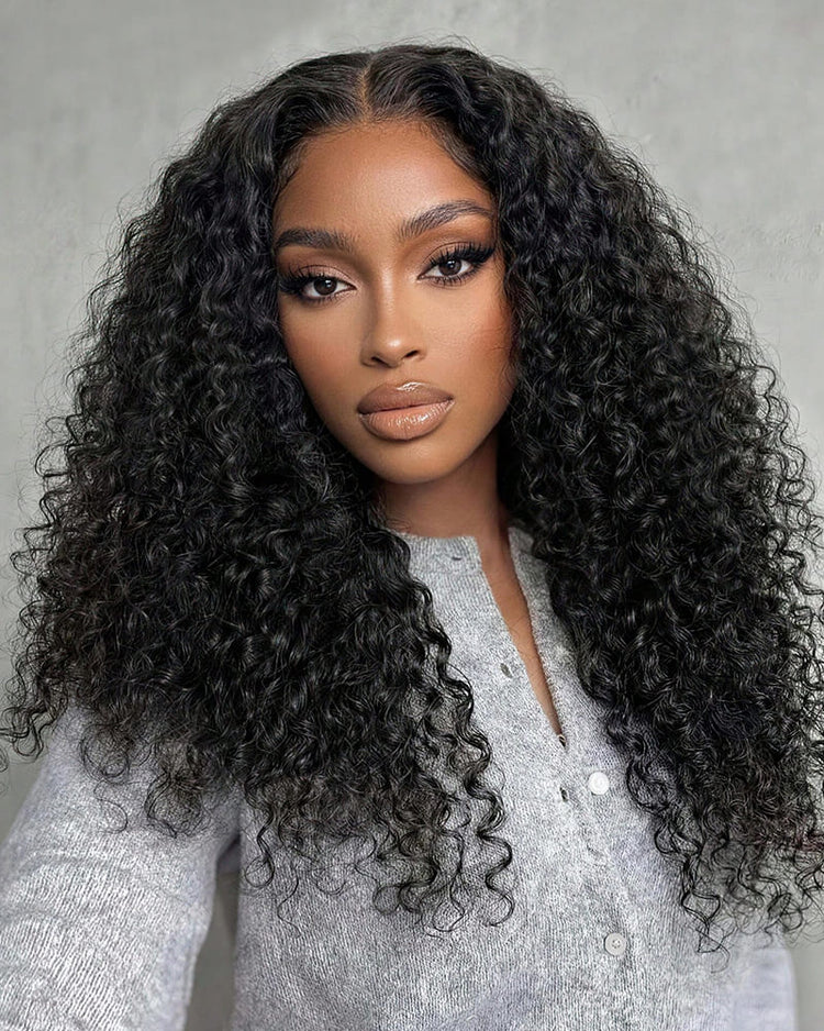 Arabella Zerowear™ 13x6 HD Lace Glueless Wig Water Wave With Drawstring Natural Black 100% Human Hair Wig