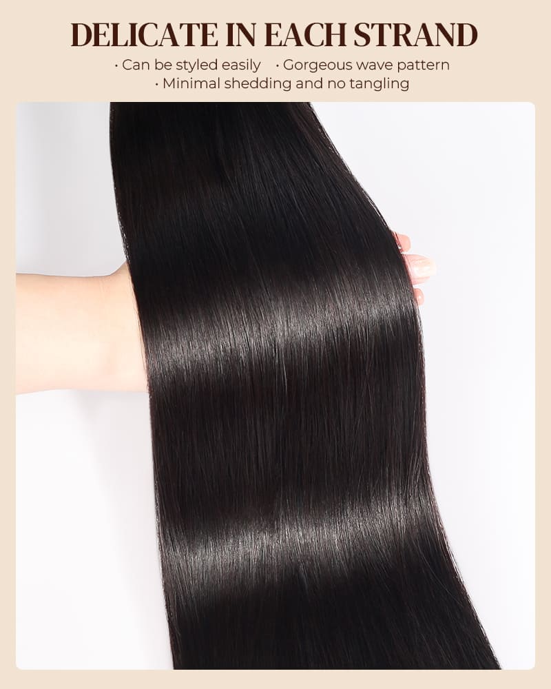 Arabella Silky Straight Feather Crochet Hair Natural Black Hair Extensions Pre-Separated Lightweight Miracle Knots