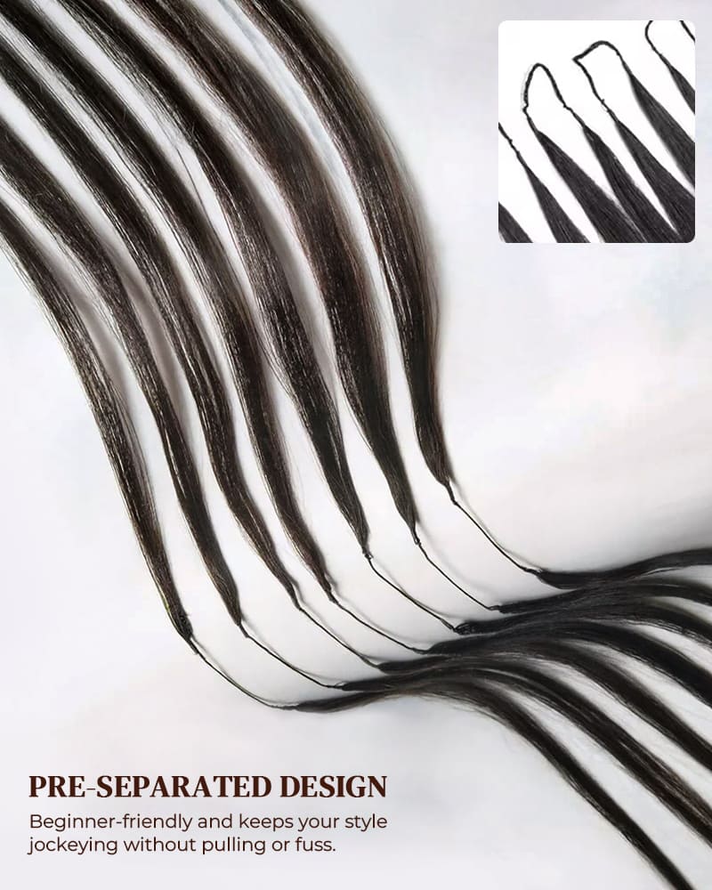Arabella Silky Straight Feather Crochet Hair Natural Black Hair Extensions Pre-Separated Lightweight Miracle Knots
