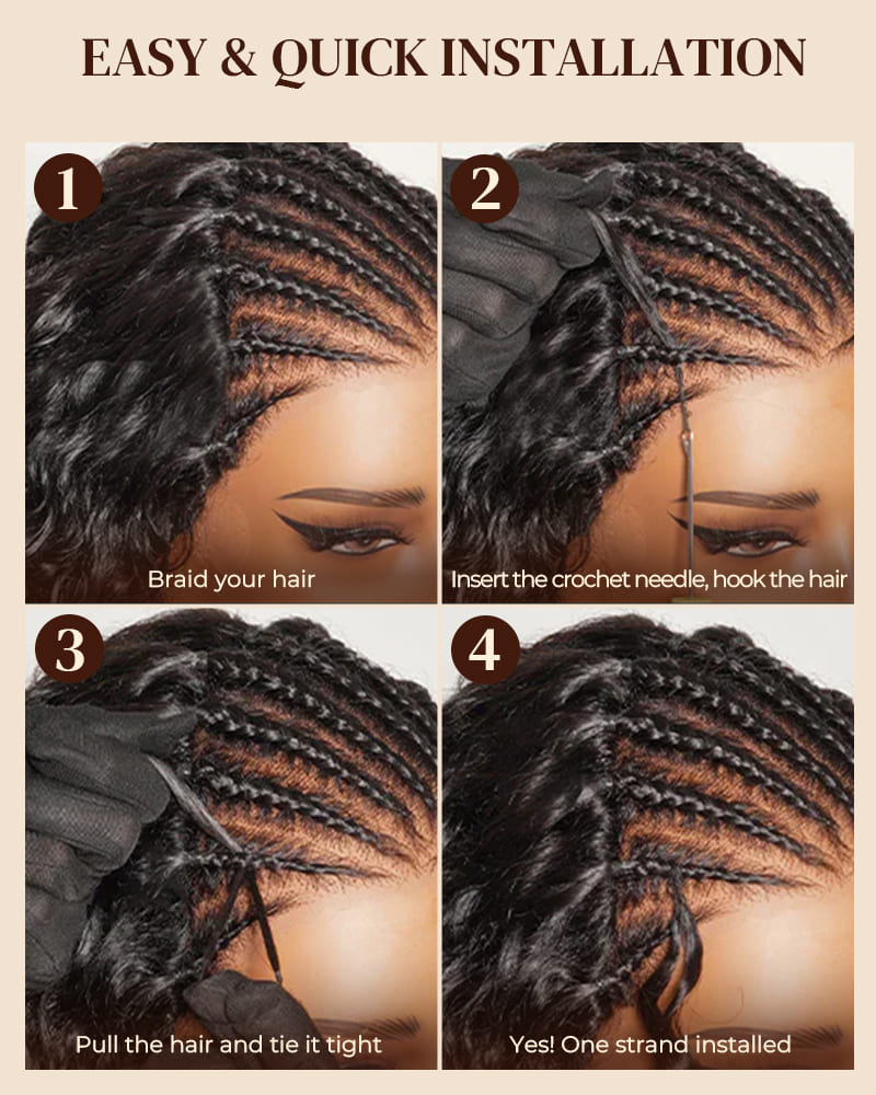 Arabella Silky Straight Feather Crochet Hair Natural Black Hair Extensions Pre-Separated Lightweight Miracle Knots