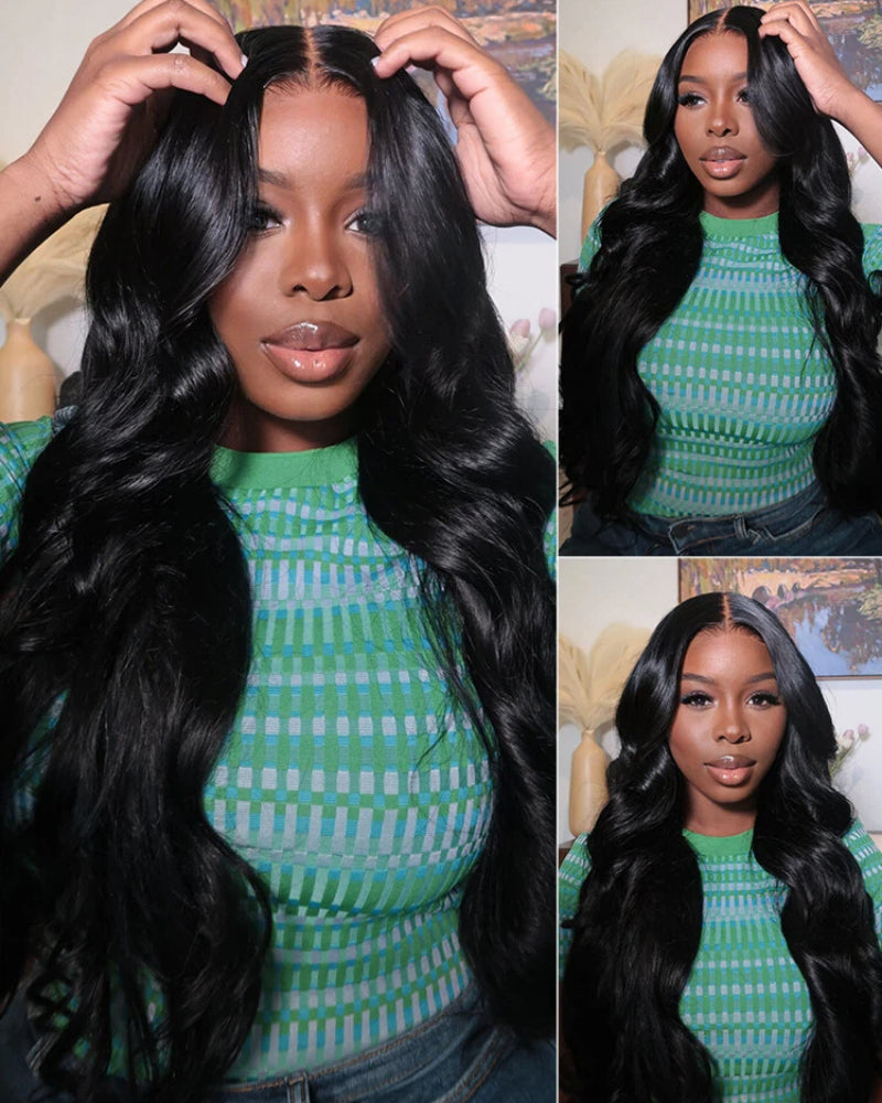 Arabella 6x5 lace glueless loose body wave wig pre-cut lace natural black human hair