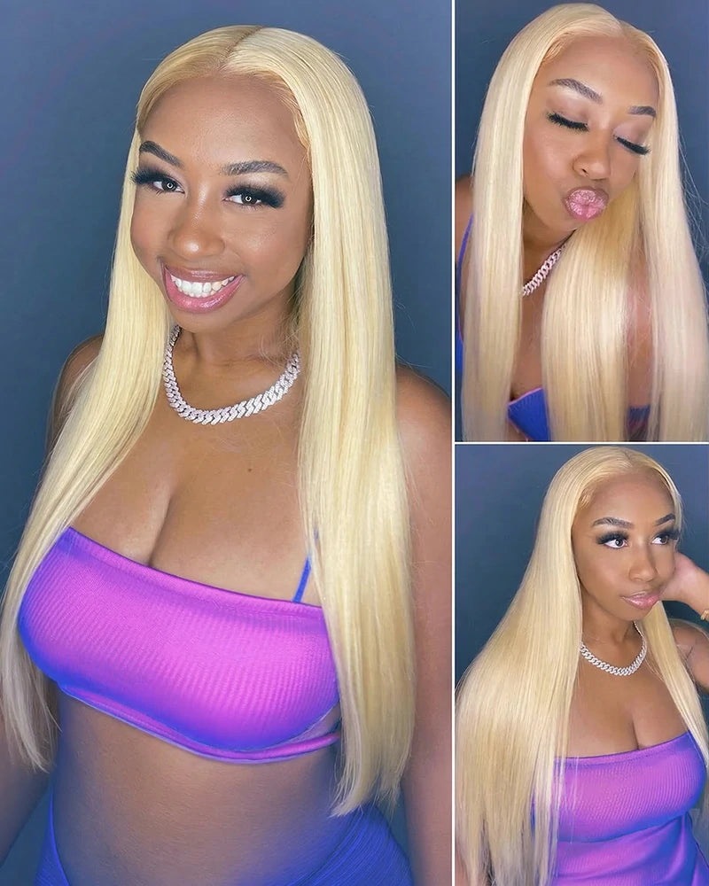 Arabella 13x6 Three-Go™ 613 Blonde Glueless Wig Silky Straight With Drawstring 100% Human Hair Wig