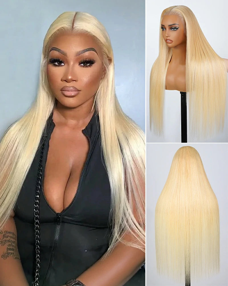 Arabella 13x6 Three-Go™ 613 Blonde Glueless Wig Silky Straight With Drawstring 100% Human Hair Wig