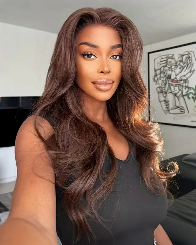 Arabella 13x6 Three-Go™ Chocolate Brown Glueless Wig Body Wave With Drawstring 100% Human Hair Wig