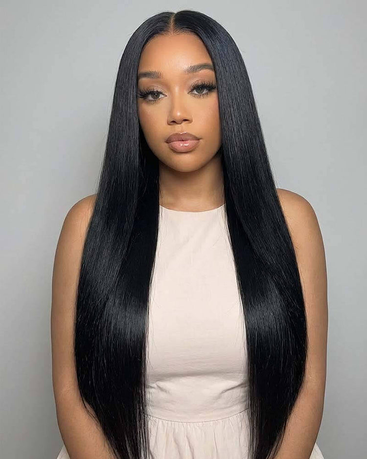 Arabella 13x6 Three-Go™ Glueless Wig Silky Straight With Drawstring Natural Black 100% Human Hair Wig