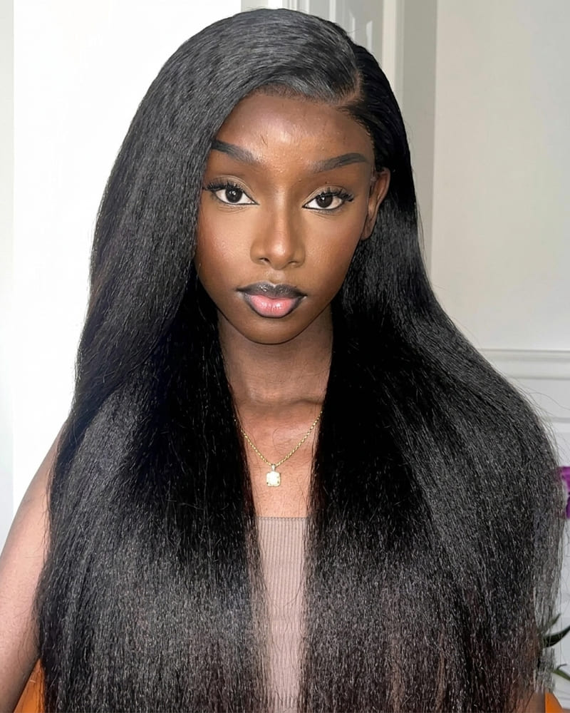 Arabella 13x6 Three-Go™ Glueless Wig Yaki Straight Natural Black With Drawstring