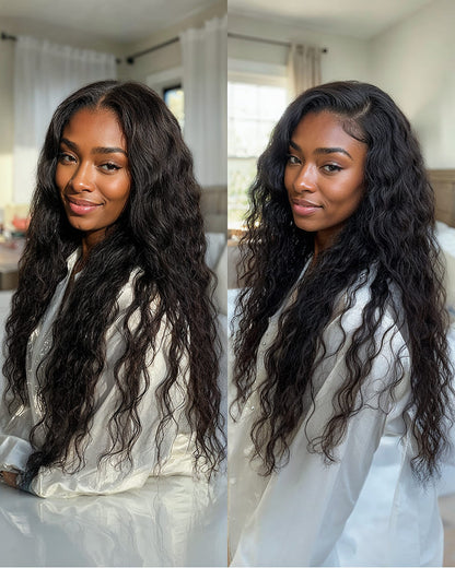 Arabella 13x6 Three-Go™ Glueless Wig Bohemian Curl With Drawstring Natural Black 100% Human Hair Wig
