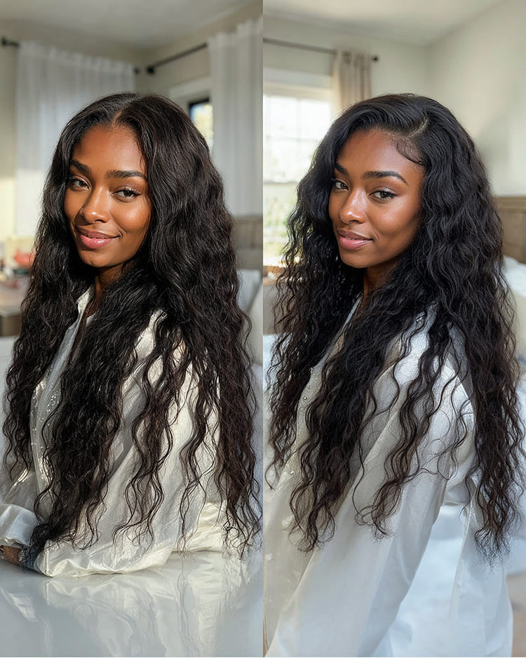 Arabella 13x6 Three-Go™ Glueless Wig Bohemian Curl With Drawstring Natural Black 100% Human Hair Wig