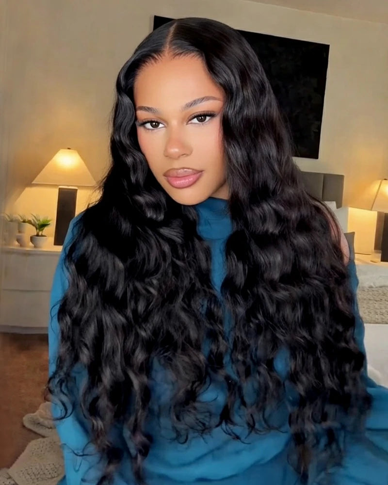 Arabella 13x6 Three-Go™ Glueless Wig Bohemian Curl With Drawstring Natural Black 100% Human Hair Wig
