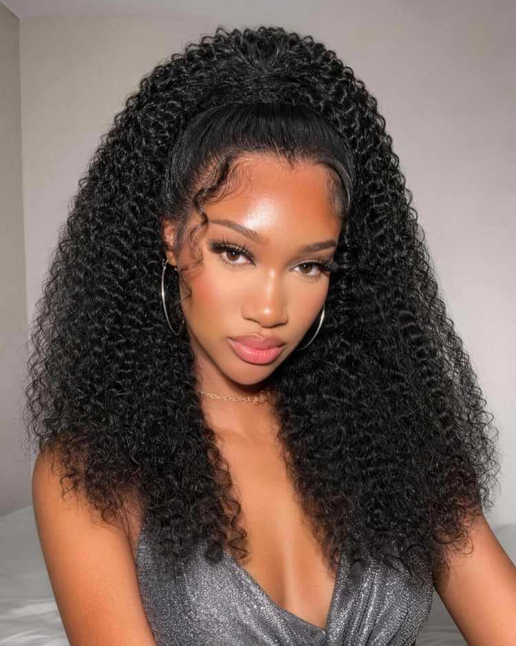 Arabella Afro Kinky Curly Ponytail Natural Black Hair Extensions Instant Volume 100% Human Hair
