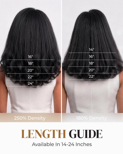 Arabella Yaki Straight Ponytail with Burmese Curly Natural Black Hair Extensions Instant Volume 100% Human Hair