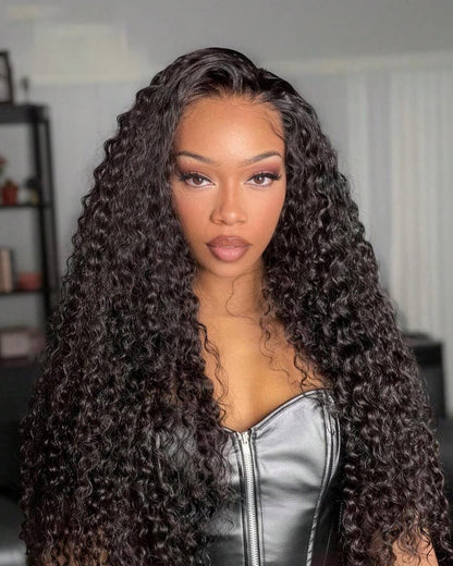 Arabella 13x6 Three-Go™ Glueless Wig Water Wave With Drawstring Natural Black 100% Human Hair Wig