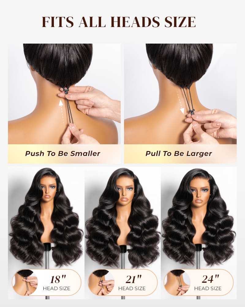 Arabella 13x6 Zerowear™ Invisible HD Lace Glueless Wig 300% High Density Super Double Drawn Body Wave Natural Black 100% Human Hair