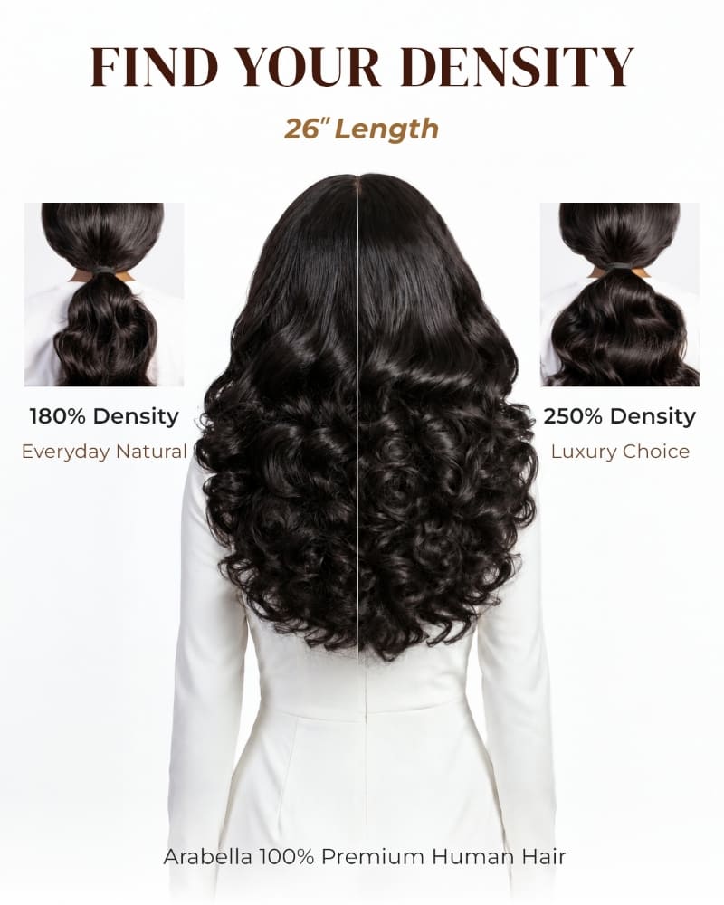 Arabella Zerowear™ Invisible HD Lace Glueless Wig 13x6 Lace Natural Black Bouncy Curl Wig 100% Human Hair