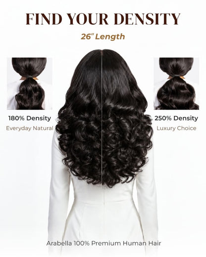 Arabella Zerowear™ Invisible HD Lace Glueless Wig 13x6 Lace Natural Black Bouncy Curl Wig 100% Human Hair