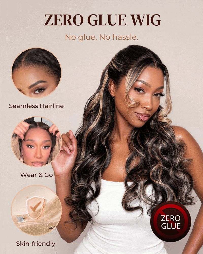 Arabella Zerowear™ Invisible HD Lace Glueless Wig 13x6 Lace Ombre Platinum Blonde Balayage Highlights Body Wave 100% Human Hair