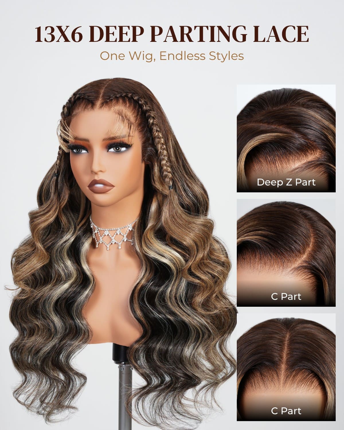 Arabella Zerowear™ Invisible HD Lace Glueless Wig 13x6 Lace Ombre Platinum Blonde Balayage Highlights Body Wave 100% Human Hair