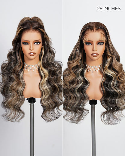 Arabella Zerowear™ Invisible HD Lace Glueless Wig 13x6 Lace Ombre Platinum Blonde Balayage Highlights Body Wave 100% Human Hair