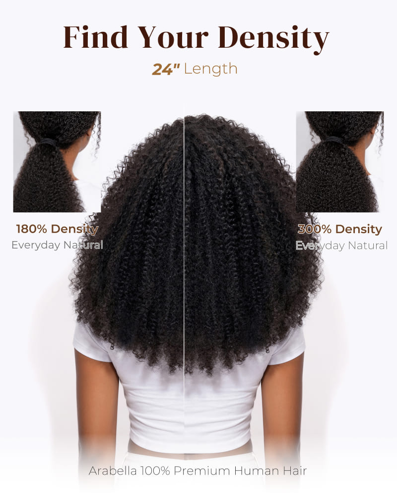 Arabella 13x6 Zerowear™ Invisible HD Lace Glueless Wig 300% High Density Super Double Drawn Afro Curly Natural Black 100% Human Hair