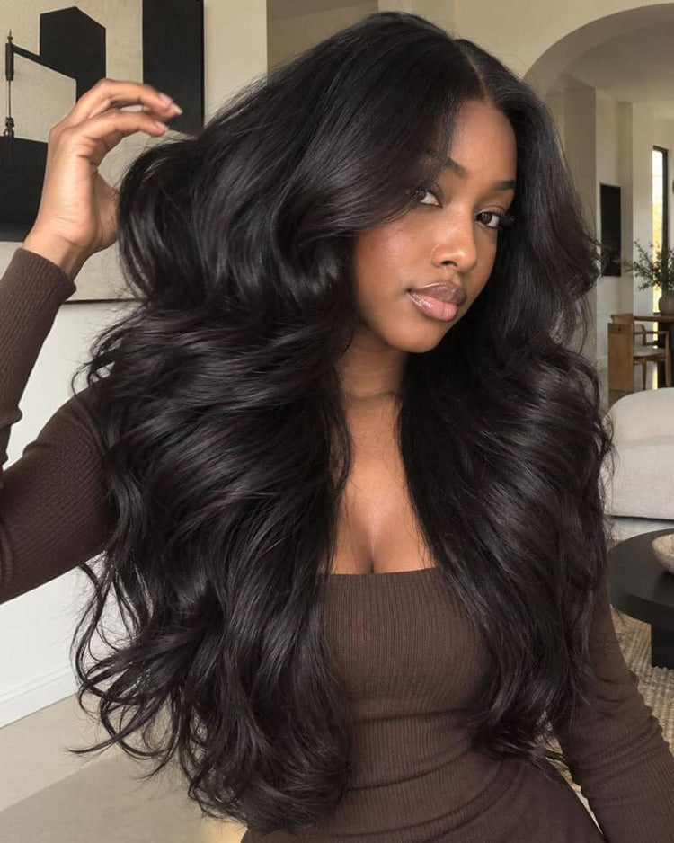 Arabella Zerowear™ Invisible HD Lace Glueless Wig 13x6 Lace Body Wave 100% Human Hair Natural Black