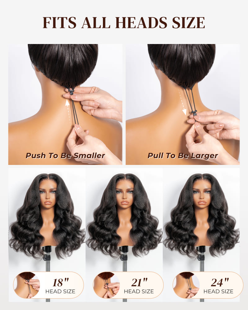 Arabella Zerowear™ Invisible HD Lace Glueless Wig 13x6 Lace Yaki Body Wave 100% Human Hair Natural Black