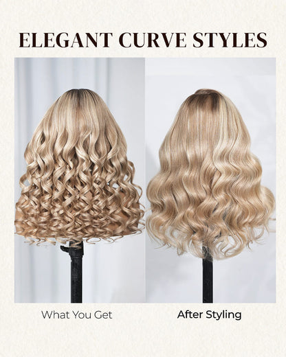 Arabella 6x5 invisible knots Glueless Loose Body Wave Wig Pre-cut Lace Brown Blonde Ombre Beginner Friendly